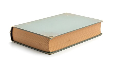 Obraz premium Closed Old Vintage Book with Blank Cover on White Background.