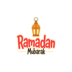 Ramadan Mubarak greeting with traditional lantern