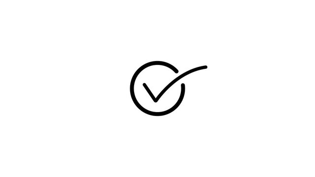 Approved Tick Mark Animation Transparent white ground. Check Mark Success Symbol Animation. representing success, completion, validation, confirmation, or approval in business concept.