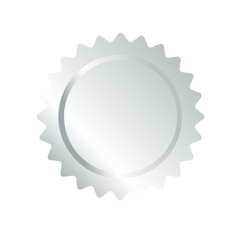 Silver seal with metallic texture, vector illustration