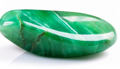 Chrysoprase Semiprecious Stone Isolated On White