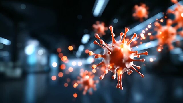 Hacker virus malware attack visualization, pandemic concept correlation, cybersecurity threat during crisis, digital security vulnerability, system compromise scenario, defocused d