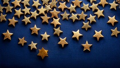 Gold Stars On Dark Blue Background
