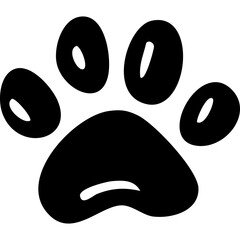 Obraz premium Dog paw print clip art design on plain white transparent isolated background for card, shirt, hoodie, sweatshirt, apparel, card, tag, mug, icon, poster or badge