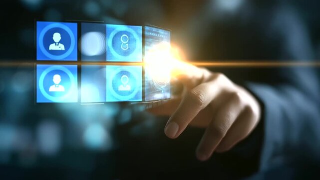 Cyber security digital crime concept visualization, data protection from hacker, threat prevention system, information security interface, privacy control display, defocused techno