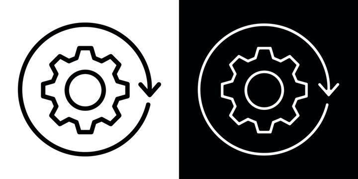Reload icon in flat black and white background. Vector illustration for UI and web design