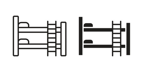 Bunk bed icon. Vector linear icon collection. Vector EPS10