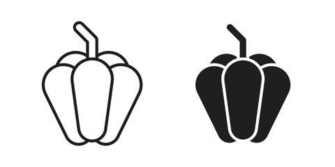 Capsicum icon. Vector linear icon collection. Vector EPS10