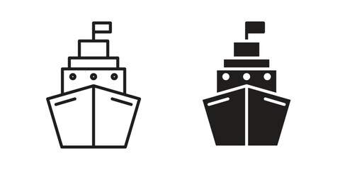 Cargo ship icon. Vector linear icon collection. Vector EPS10