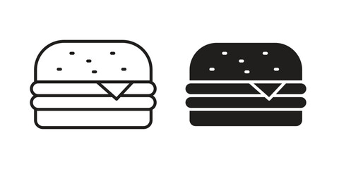 Cheese burger icon. Vector linear icon collection. Vector EPS10