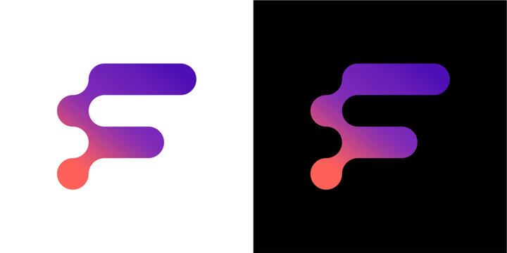 Sleek Abstract Fluid Letter F...