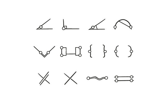 Node angle simple backslash acute chevron generation joint icon vector obtuse reflex