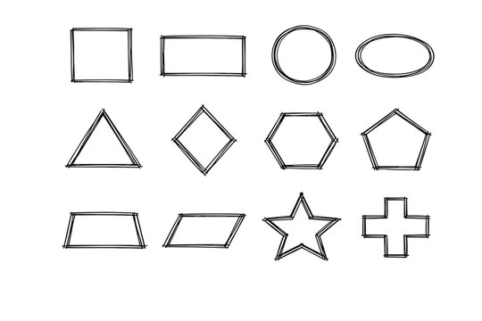 Simple circular icon triangular image pentagon star generation cross square frame parallelogram