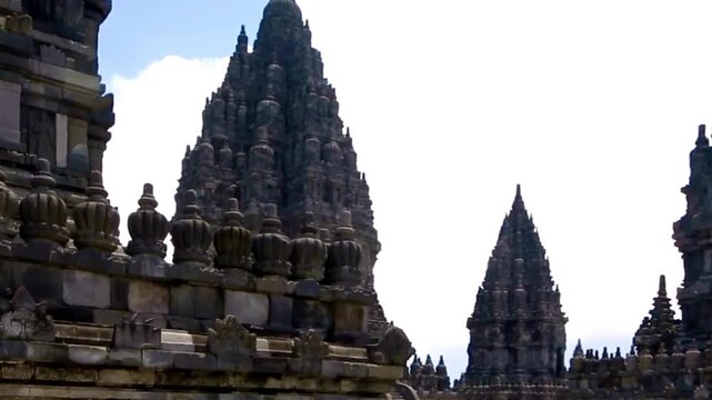Ancient Hindu Temple Spires - Prambanan Indonesia Architecture History Culture Travel UNESCO Heritage Site