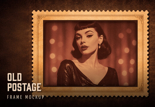 Old Postage Frame Mockup