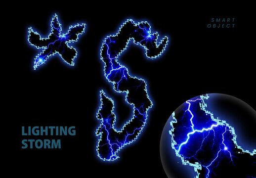 Electric Lightning Storm Text Effect