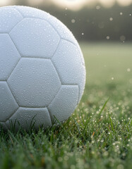Naklejka premium Mundial de Football 2026, Pelota de fútbol sobre en cesped de un estadio