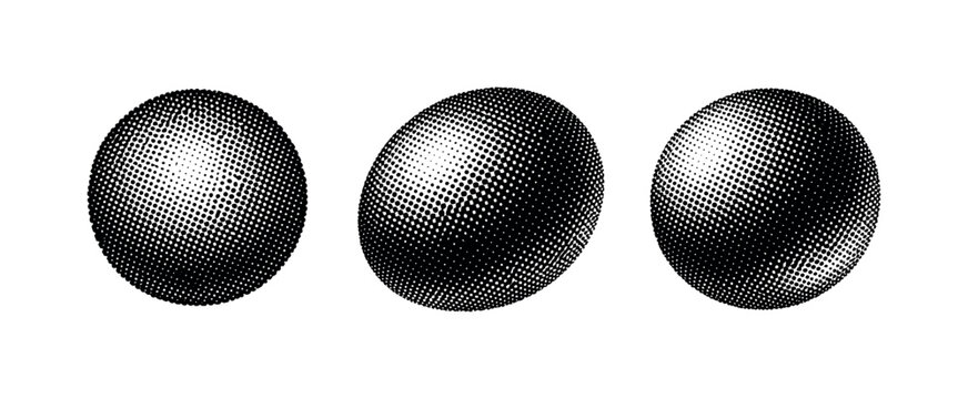 Old style dot effect circular field, a single circular dot field object presented in straight-on front view, slight tilt view, and