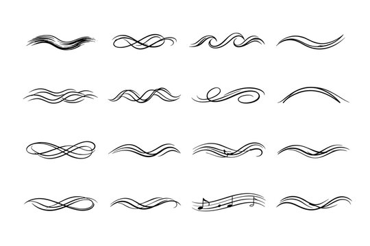 Serene image ribbon melodic rolling smooth simple harmonic rhythm icon generation vector