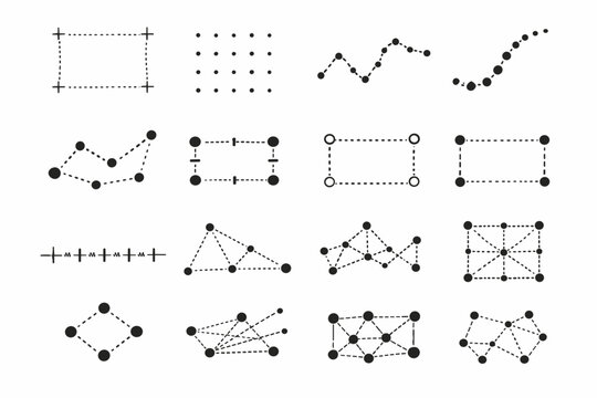 Icon dotted marks generation line measured vector points simple image alignment plotting