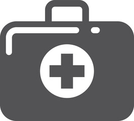 Obraz premium First aid black icon. Medical kit bag