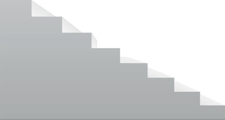 Fototapeta premium Stairs side view. White blank 3d stairway
