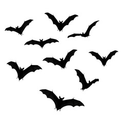 Spooky Black Bat Silhouettes for Halloween