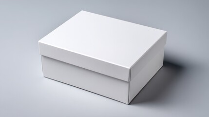 Fototapeta premium Open-lid white mailing box mockup suitable for packaging design presentations