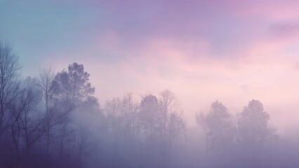 Obraz premium Misty Forest at Sunrise