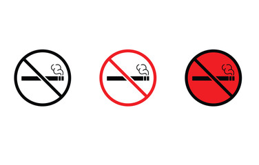 No smoking sign collection vector icons.