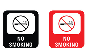 No smoking sign collection vector icons.