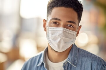 Masked youth portrait highlighting safety, care, and public health in everyday life