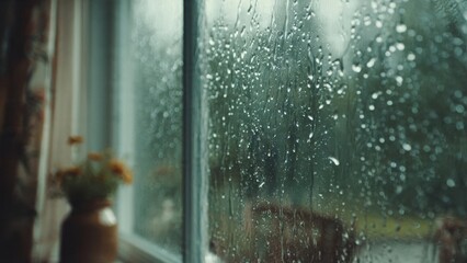 Obraz premium Rainy Day Window View