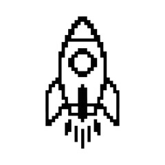 Obraz premium PNG Pixelated rocket ship illustration