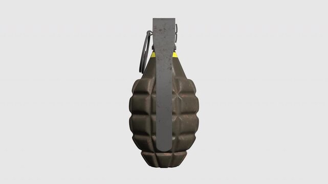 3D animation of hand grenade