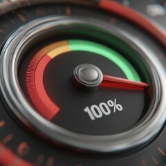 Full gauge indicator showing 100 percent complete