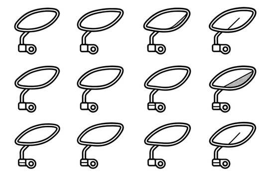 Arc rim mirror vector tilt icons bar tile aerodynamic traction band outline