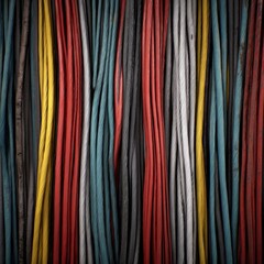 Industrial colored cables abstract background texture