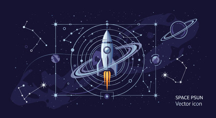 A serene illustration of stars forming a constellation against a deep blue night sky, perfect for dreamy designs. © Gilang