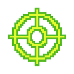 Obraz premium PNG Pixelated green target icon