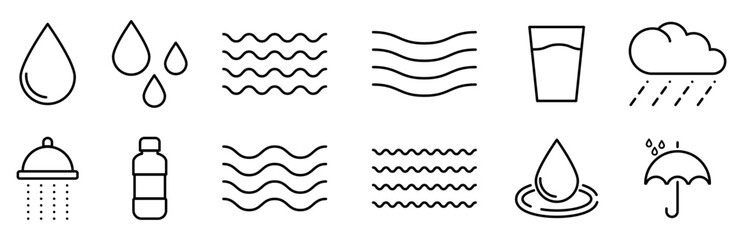 Water icon set