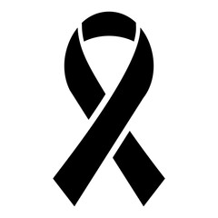 Black cancer ribbon icon