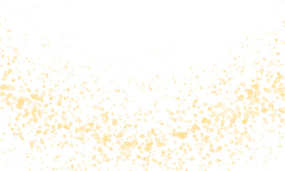 Golden glitter background isolated on transparent background. Luxury sparkling gold confetti falling effect. Celebration glitter particles. Gold PNG design element