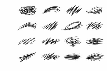 Fototapeta premium Dynamic gesture hand motion scribble instant sketch vector brisk speed icons icon