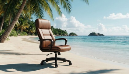 Tropical work chair scene