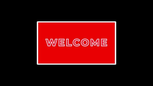 welcome titles animation in red frame shapes motion for videos and presentation