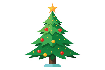 Fototapeta premium Christmas tree white background 
