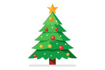 Fototapeta premium Christmas tree white background 