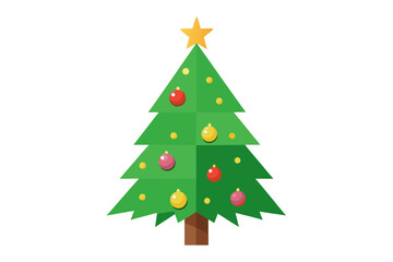 Obraz premium Christmas tree white background 