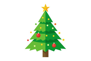 Obraz premium Christmas tree white background 